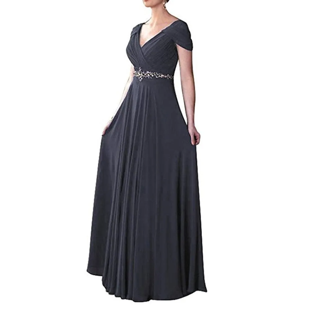 Women Bridesmaid Dress Long Chiffon Prom Wedding Gowns