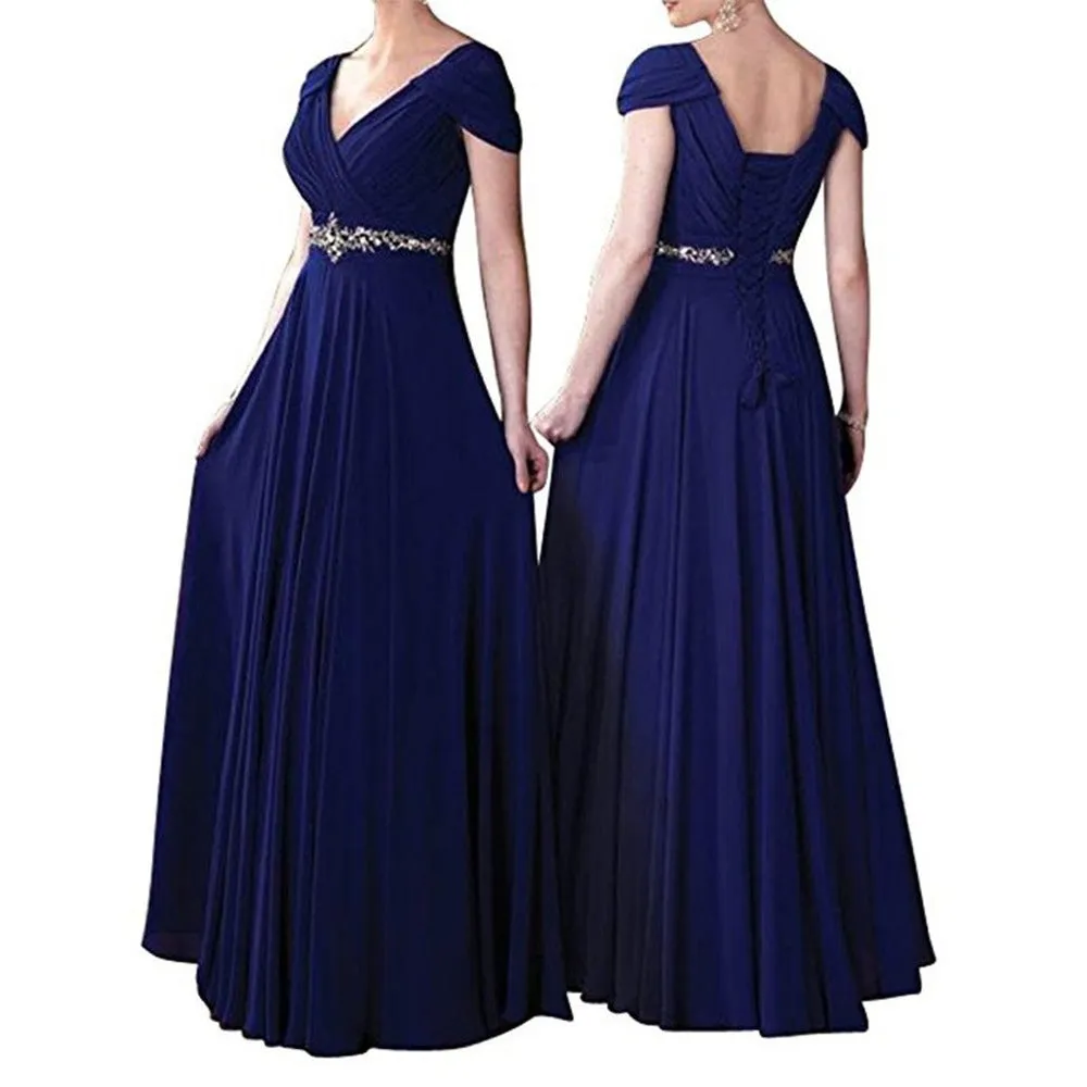 Women Bridesmaid Dress Long Chiffon Prom Wedding Gowns