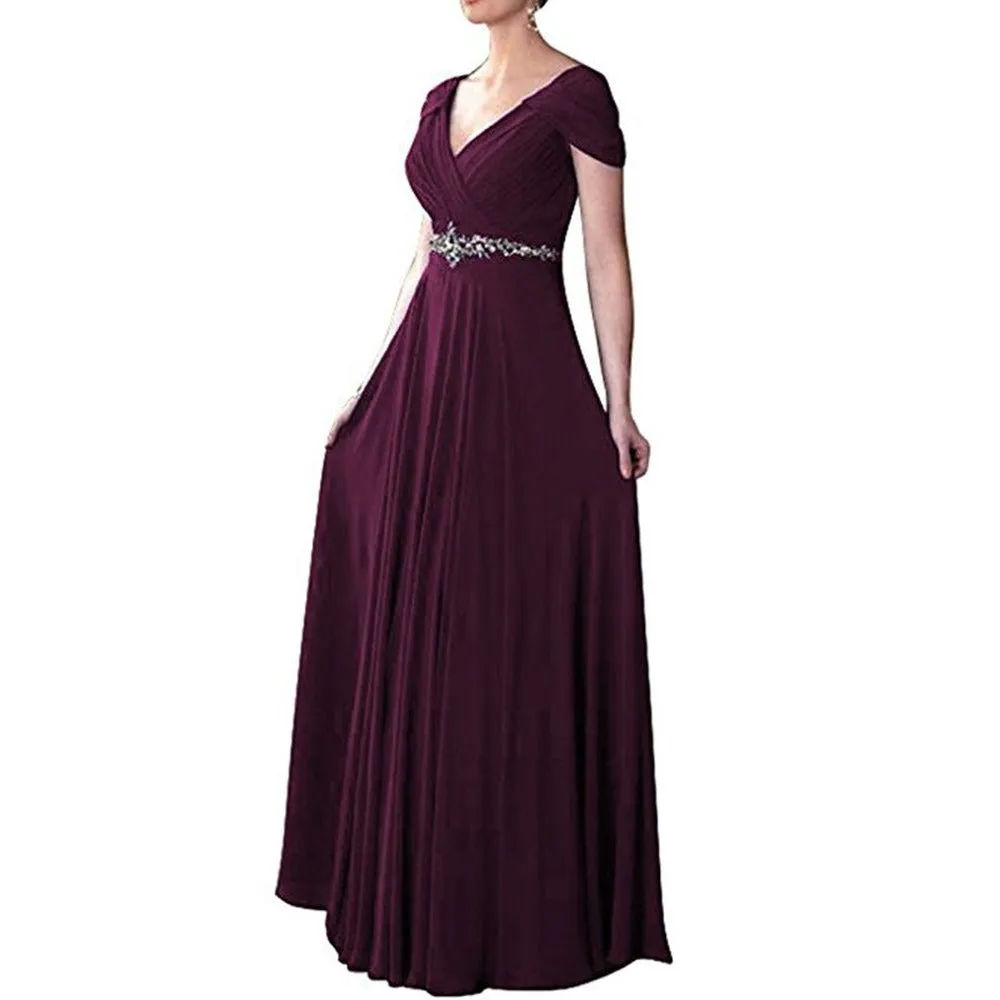 Women Bridesmaid Dress Long Chiffon Prom Wedding Gowns