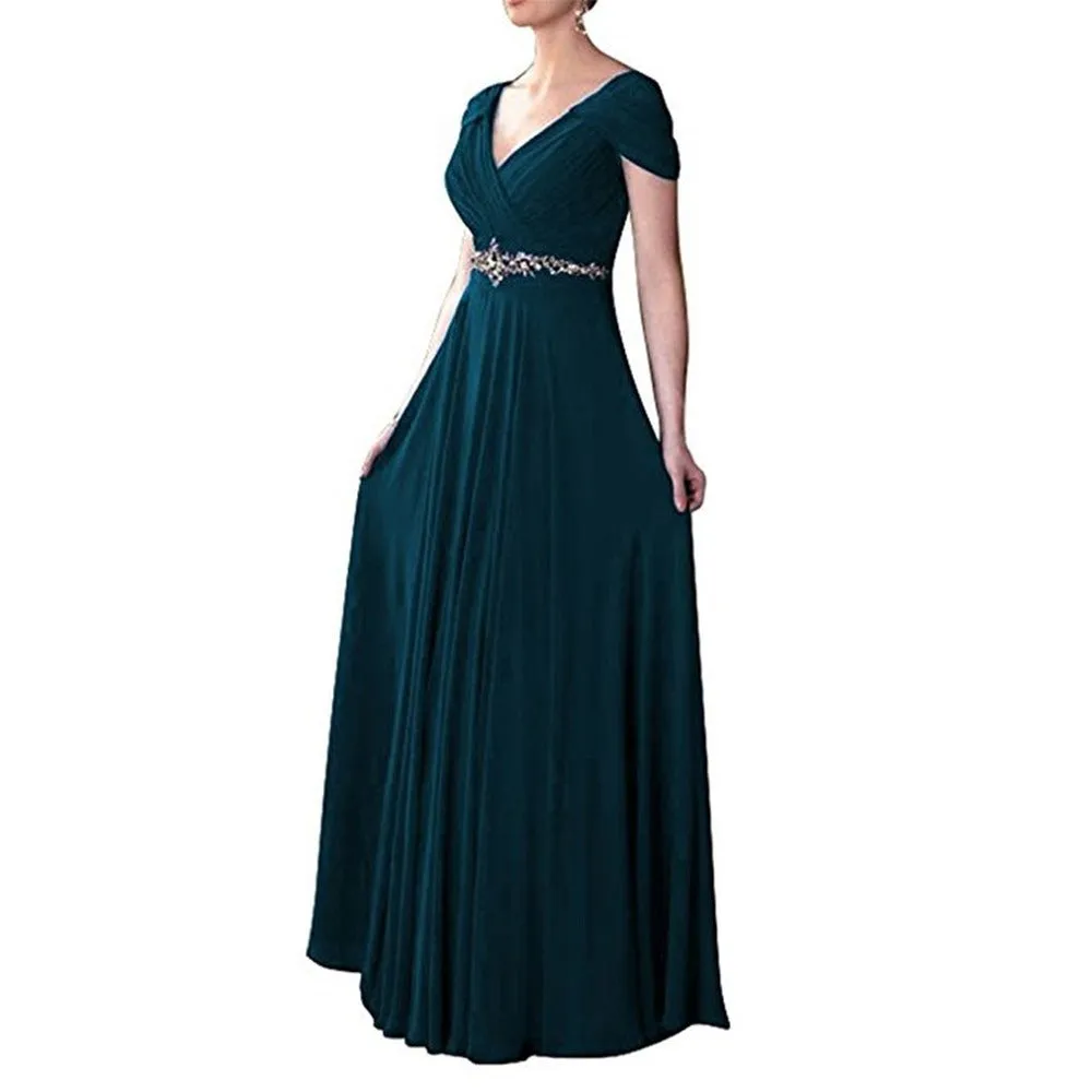 Women Bridesmaid Dress Long Chiffon Prom Wedding Gowns
