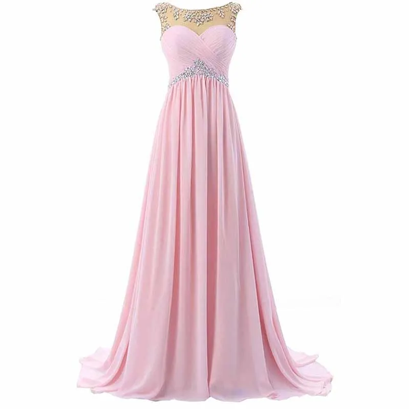 Women Wedding Gowns Sleeveless Long Bridesmaid Dress Custom Colors