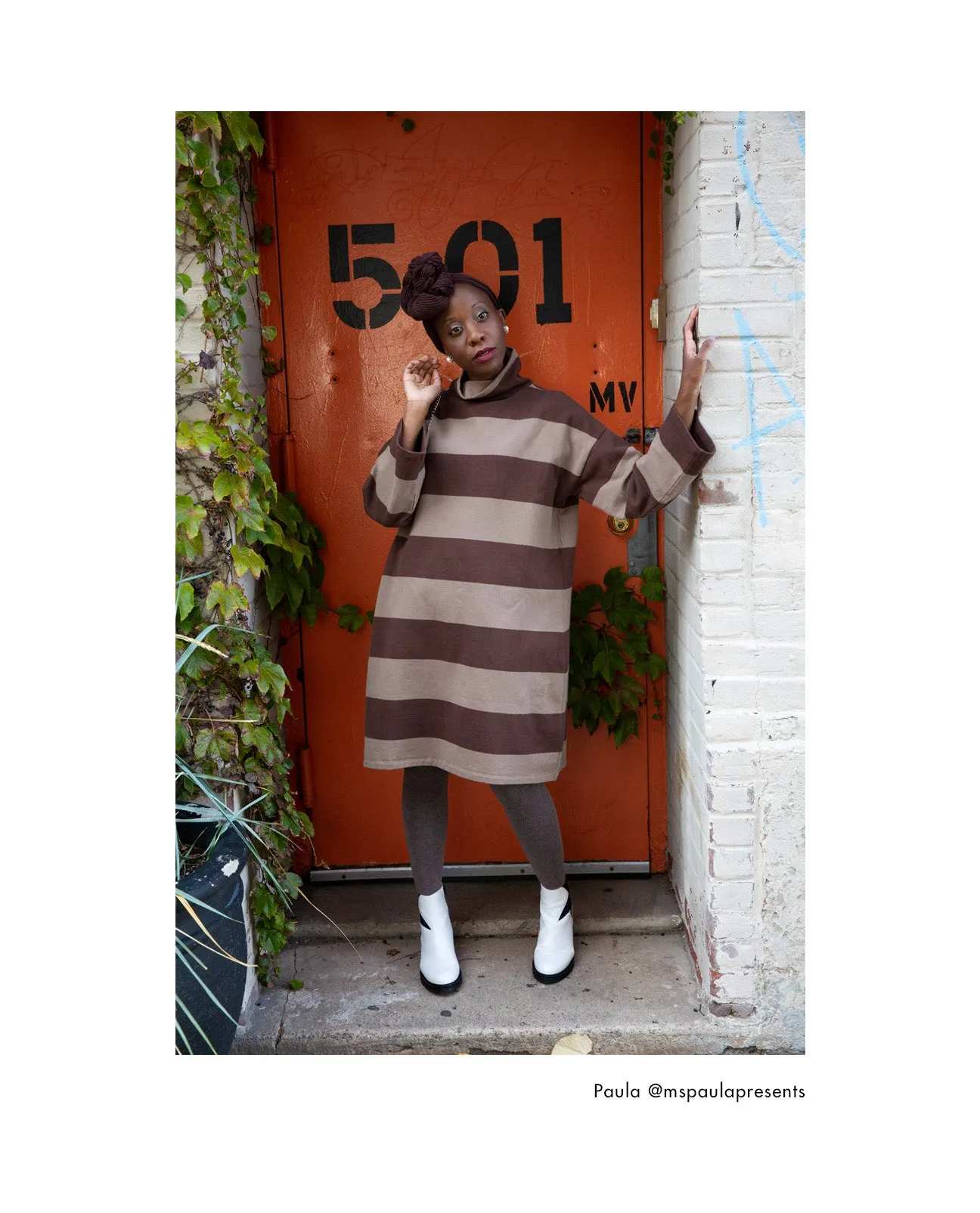 Xena-Sue Organic Cotton Dress In Chocolate & Mocha